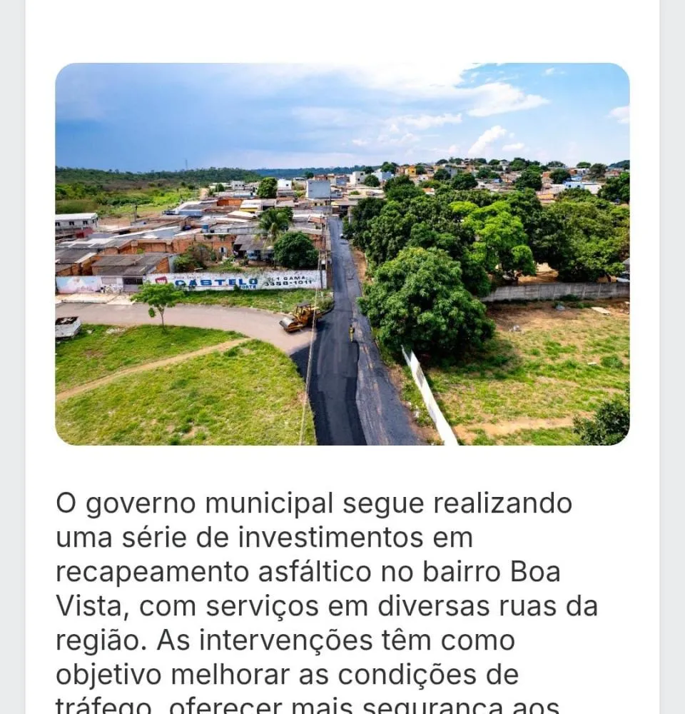 BAIRO BOA VISTA SENDO BENEFICIADO 